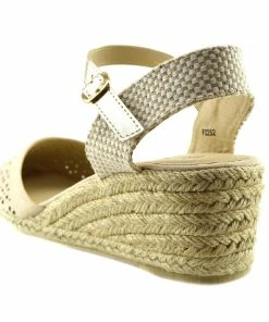 Kickfootwear WOMENS Woven Wedge Round Toe Shoes - Beige 7 Kickfootwear WOMENS Woven Wedge Round Toe Shoes - Beige