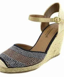 Kickfootwear High Wedge Sparkle Woven Sandals - Black