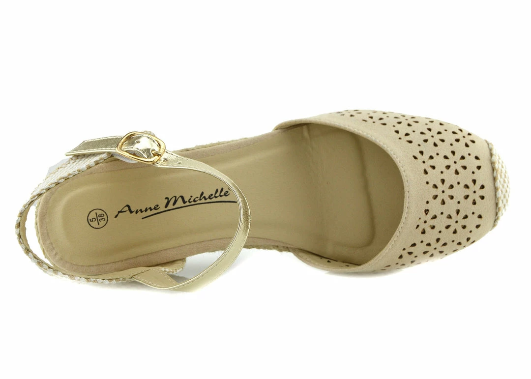 Kickfootwear WOMENS Woven Wedge Round Toe Shoes - Beige 4 Kickfootwear WOMENS Woven Wedge Round Toe Shoes - Beige