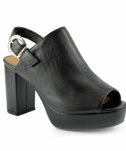 Kickfootwear WOMENS Mid Heel Chunky Platform Mules - Black 7 Kickfootwear WOMENS Mid Heel Chunky Platform Mules - Black