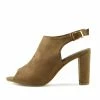 Kickfootwear Peep Toe Slingback Ankle Sandals - Nude WOMENS