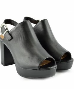 Kickfootwear WOMENS Mid Heel Chunky Platform Mules - Black 6 Kickfootwear WOMENS Mid Heel Chunky Platform Mules - Black