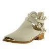 Kickfootwear Portland Cross Buckle Cut Out Chelsea Boots - Beige WOMENS