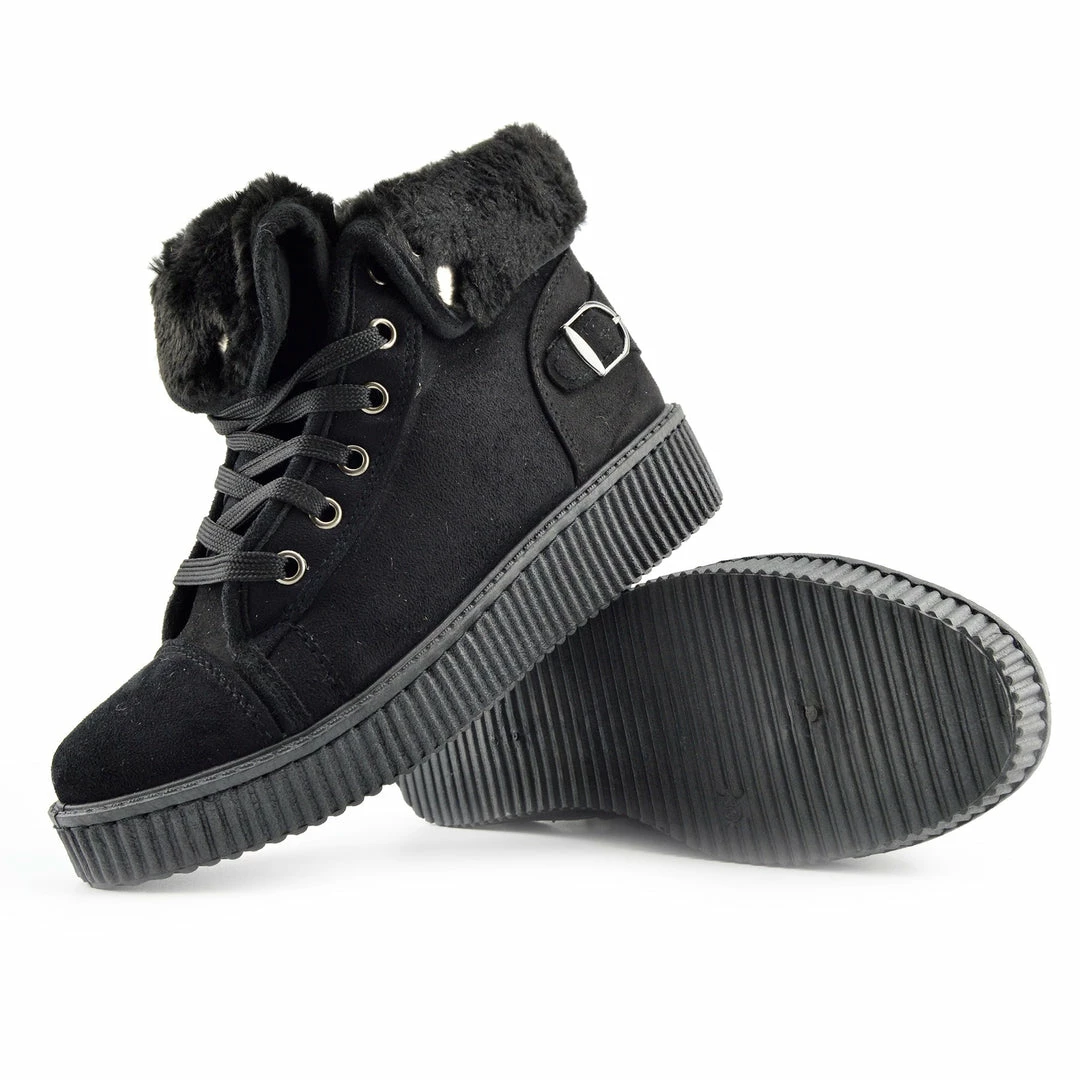 Kickfootwear Avril Skater Creeper Trainers - Black WOMENS 2 Kickfootwear Avril Skater Creeper Trainers - Black WOMENS