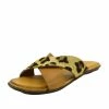 Kickfootwear Leather Cross Strap Contrast Sandals - Leopard