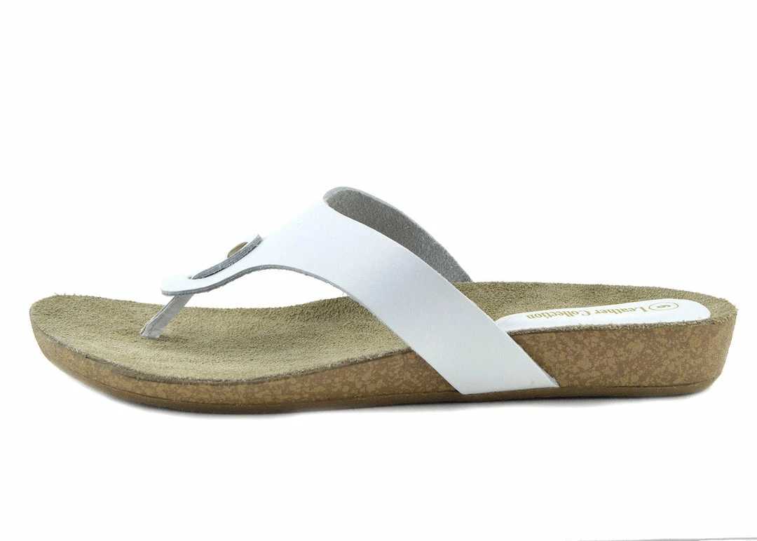 Kickfootwear WOMENS Natural Leather Comfort Sandals - White 3 Kickfootwear WOMENS Natural Leather Comfort Sandals - White