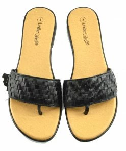 Kickfootwear Leather Summer Flip Flops - Black F0931 WOMENS