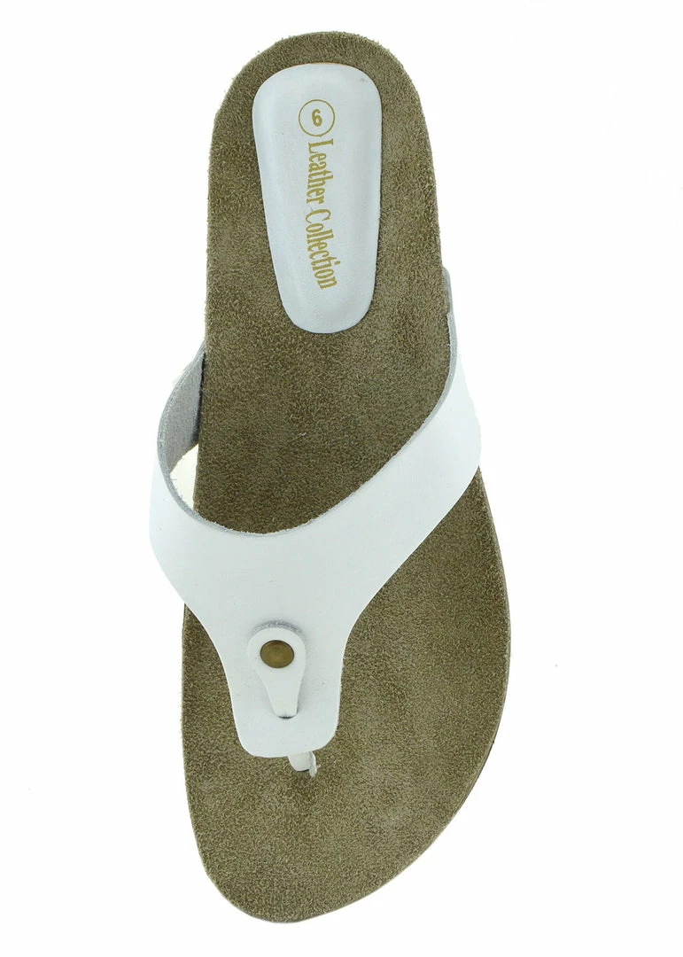Kickfootwear WOMENS Natural Leather Comfort Sandals - White 2 Kickfootwear WOMENS Natural Leather Comfort Sandals - White