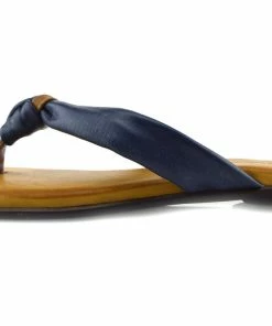 Kickfootwear WOMENS Leather Cross Strap Contrast Sandals - Navy