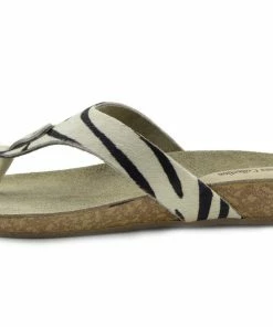 Kickfootwear WOMENS Natural Leather Comfort Sandals - Black White