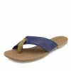 Kickfootwear WOMENS Leather Cross Strap Contrast Sandals - Navy Tan