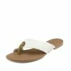 Kickfootwear WOMENS Leather Cross Strap Suede Contrast Sandals - White