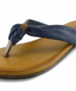 Kickfootwear WOMENS Leather Cross Strap Contrast Sandals - Navy