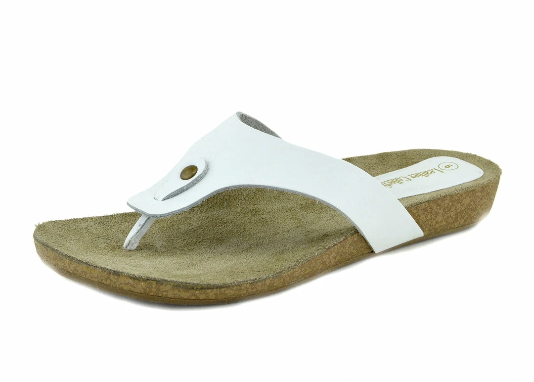 Kickfootwear WOMENS Natural Leather Comfort Sandals - White 1 Kickfootwear WOMENS Natural Leather Comfort Sandals - White