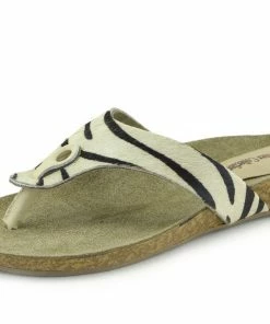 Kickfootwear WOMENS Natural Leather Comfort Sandals - Black White