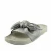 Kickfootwear WOMENS Satin Bow Sliders Lightweight Sandal - Grey
