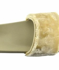 Kickfootwear WOMENS Leather Pom Pom Premium Sliders - Black