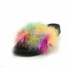 Kickfootwear WOMENS Fluffy Sliders Lightweight Sandal- Multi Fluffy Slider