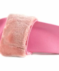 Kickfootwear WOMENS Leather Pom Pom Premium Sliders - Black