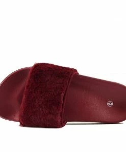 Kickfootwear WOMENS Leather Pom Pom Premium Sliders - Black