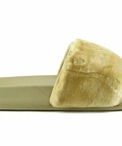 Kickfootwear WOMENS Leather Pom Pom Premium Sliders - Black