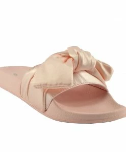 Kickfootwear WOMENS Satin Bow Sliders Lightweight Sandal- Pink 5 Kickfootwear WOMENS Satin Bow Sliders Lightweight Sandal- Pink