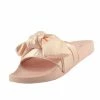 Kickfootwear WOMENS Satin Bow Sliders Lightweight Sandal- Pink