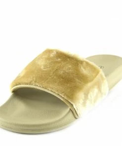 Kickfootwear WOMENS Leather Pom Pom Premium Sliders - Black