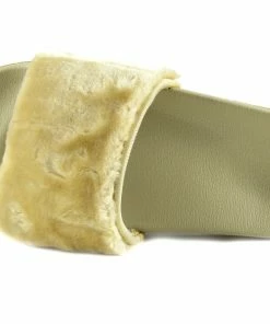 Kickfootwear WOMENS Leather Pom Pom Premium Sliders - Black