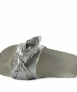 Kickfootwear WOMENS Leather Pom Pom Premium Sliders - Black