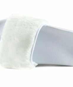 Kickfootwear WOMENS Leather Pom Pom Premium Sliders - Black