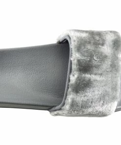 Kickfootwear WOMENS Leather Pom Pom Premium Sliders - Black