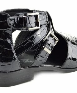 Kickfootwear Smart Pointed Cut Out Chelsea Booties - Black WOMENS