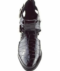 Kickfootwear Smart Pointed Cut Out Chelsea Booties - Black WOMENS