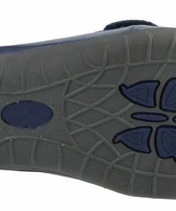 Kickfootwear WOMENS Easy Fasten Leather Strap Comfort Pumps - Navy