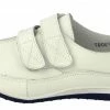 Kickfootwear WOMENS Easy Fasten Leather Strap Comfort Pumps - White