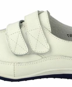 Kickfootwear WOMENS Easy Fasten Leather Strap Comfort Pumps - White