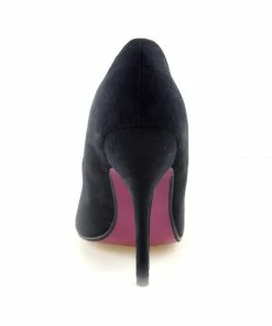 Kickfootwear Pointed Stiletto Smart Court Shoes - Black Suedette