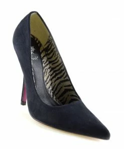 Kickfootwear Pointed Stiletto Smart Court Shoes - Black Suedette 6 Kickfootwear Pointed Stiletto Smart Court Shoes - Black Suedette