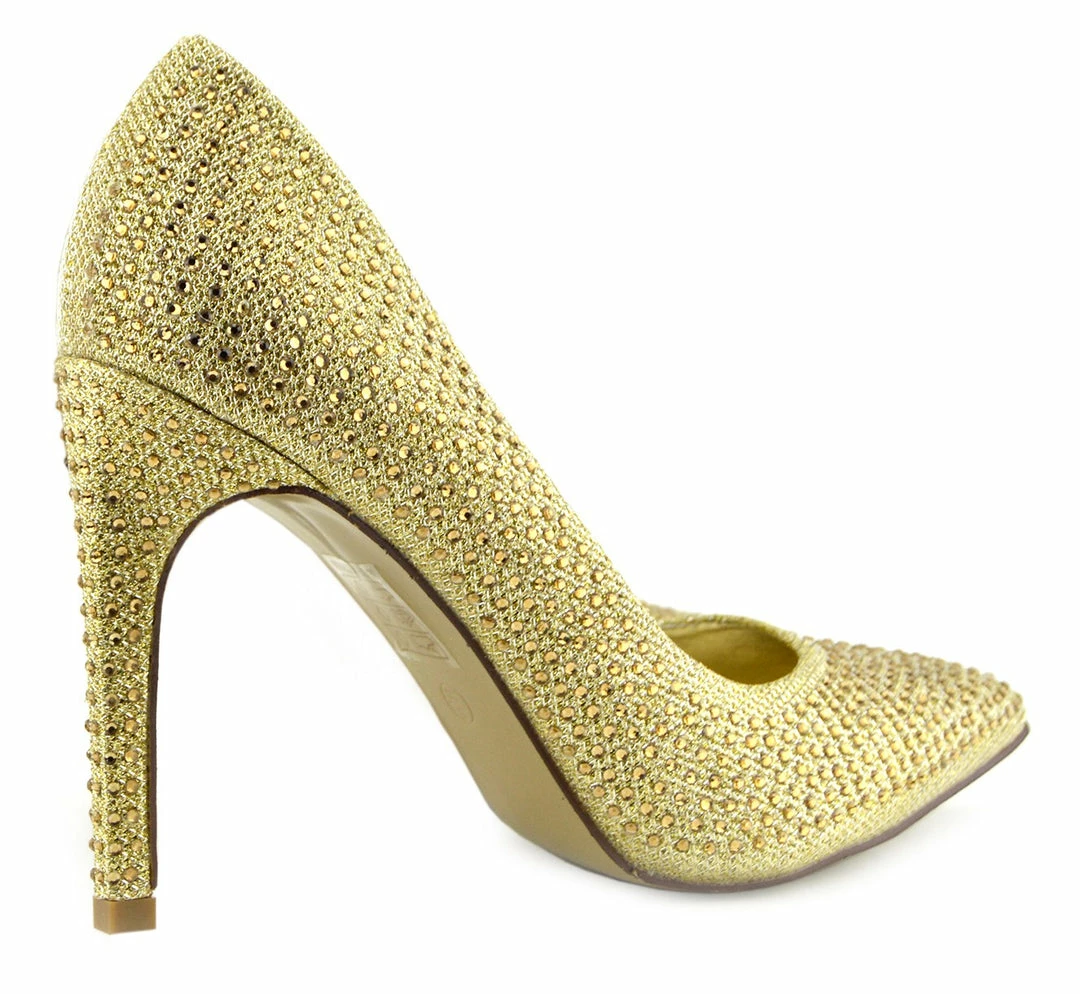 Kickfootwear Pointed Sparkle Party Heels - Gold PO0440 4 Kickfootwear Pointed Sparkle Party Heels - Gold PO0440