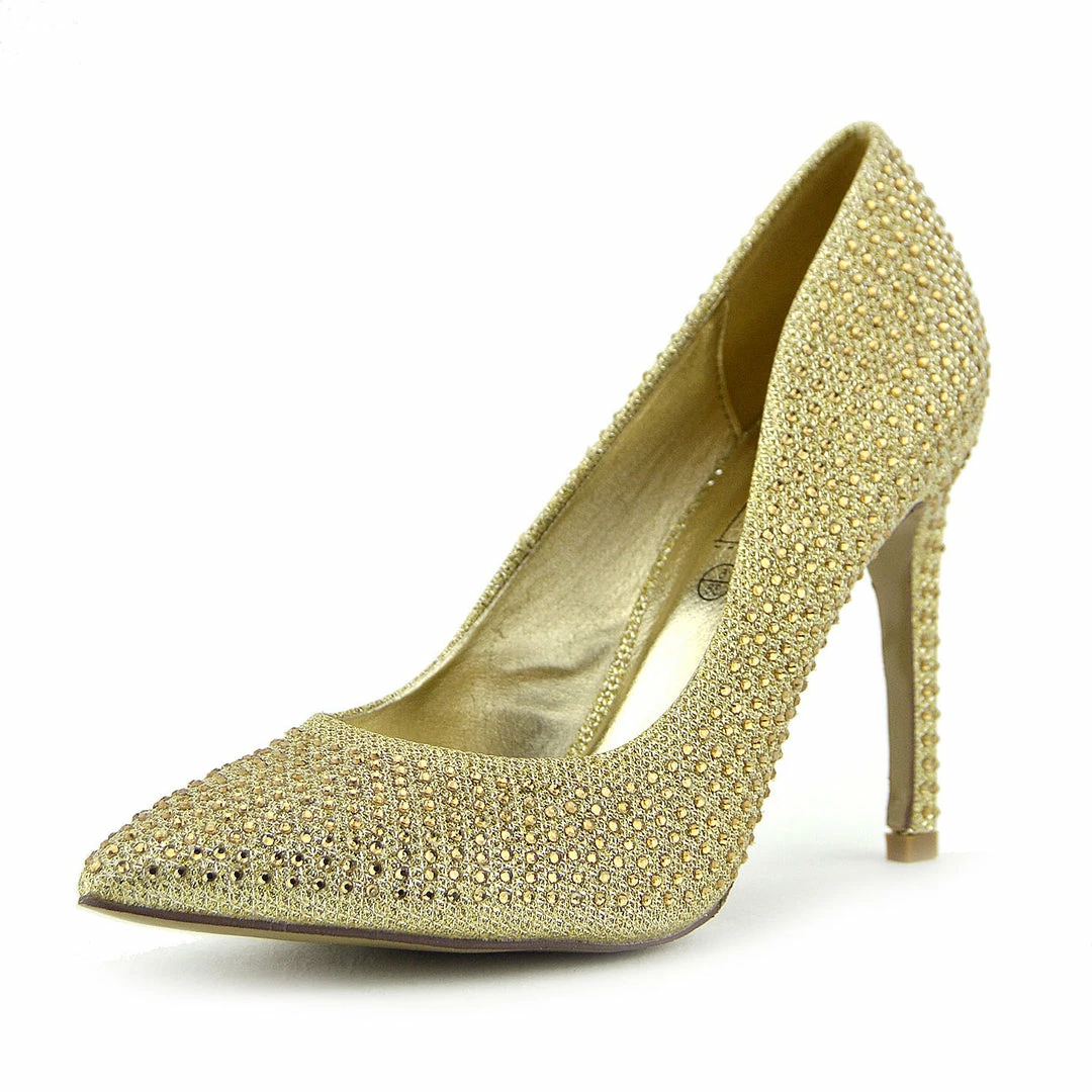 Kickfootwear Pointed Sparkle Party Heels - Gold PO0440 3 Kickfootwear Pointed Sparkle Party Heels - Gold PO0440