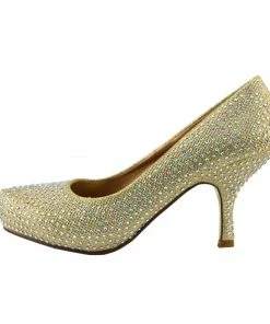 Kickfootwear Glitter Stud Party Kitten Heels - Gold