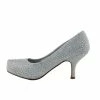 Kickfootwear Glitter Stud Party Kitten Heels - Silver