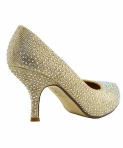 Kickfootwear Glitter Stud Party Kitten Heels - Gold