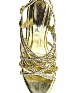 Kickfootwear Platform Shine Gold Party Sandals WOMENS
