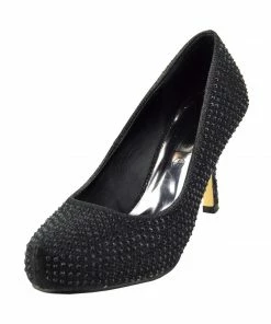 Kickfootwear Glitter Stud Party Kitten Heels - Black WOMENS