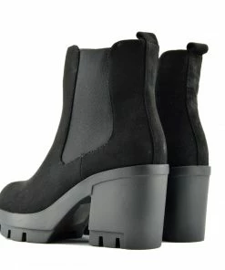 Kickfootwear Chunky Comfort Elasticated Platform Chelsea Boot - Black