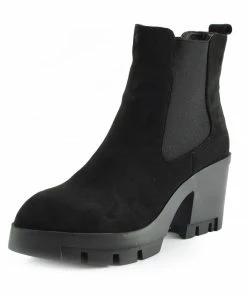 Kickfootwear Chunky Comfort Elasticated Platform Chelsea Boot - Black