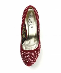 Kickfootwear Silver Gem Sparkle Platform Heels - Red 7 Kickfootwear Silver Gem Sparkle Platform Heels - Red