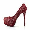 Kickfootwear Silver Gem Sparkle Platform Heels - Red